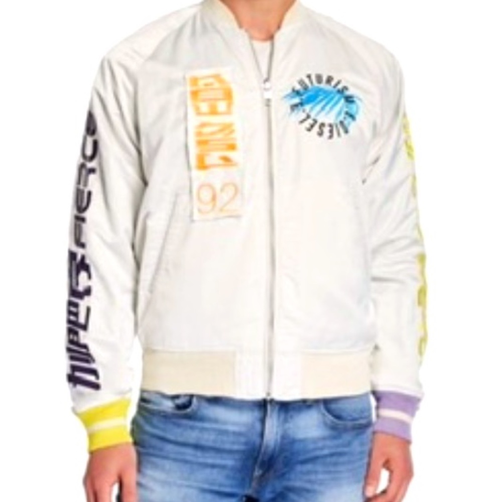 Men's J Nao Fut Reversible Graphic-Metallic Jacket